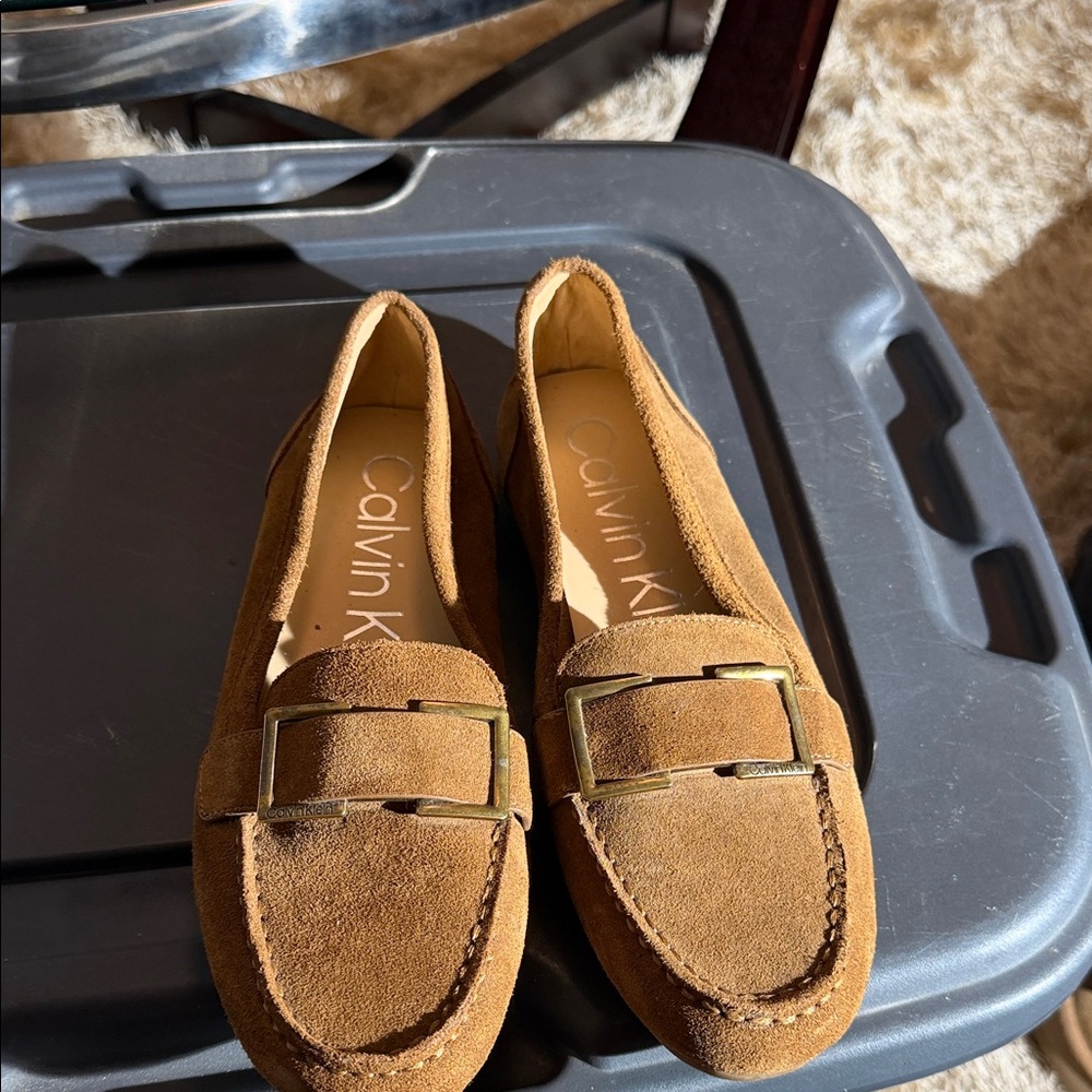 Calvin Klein Women's Brown Suede Loafers